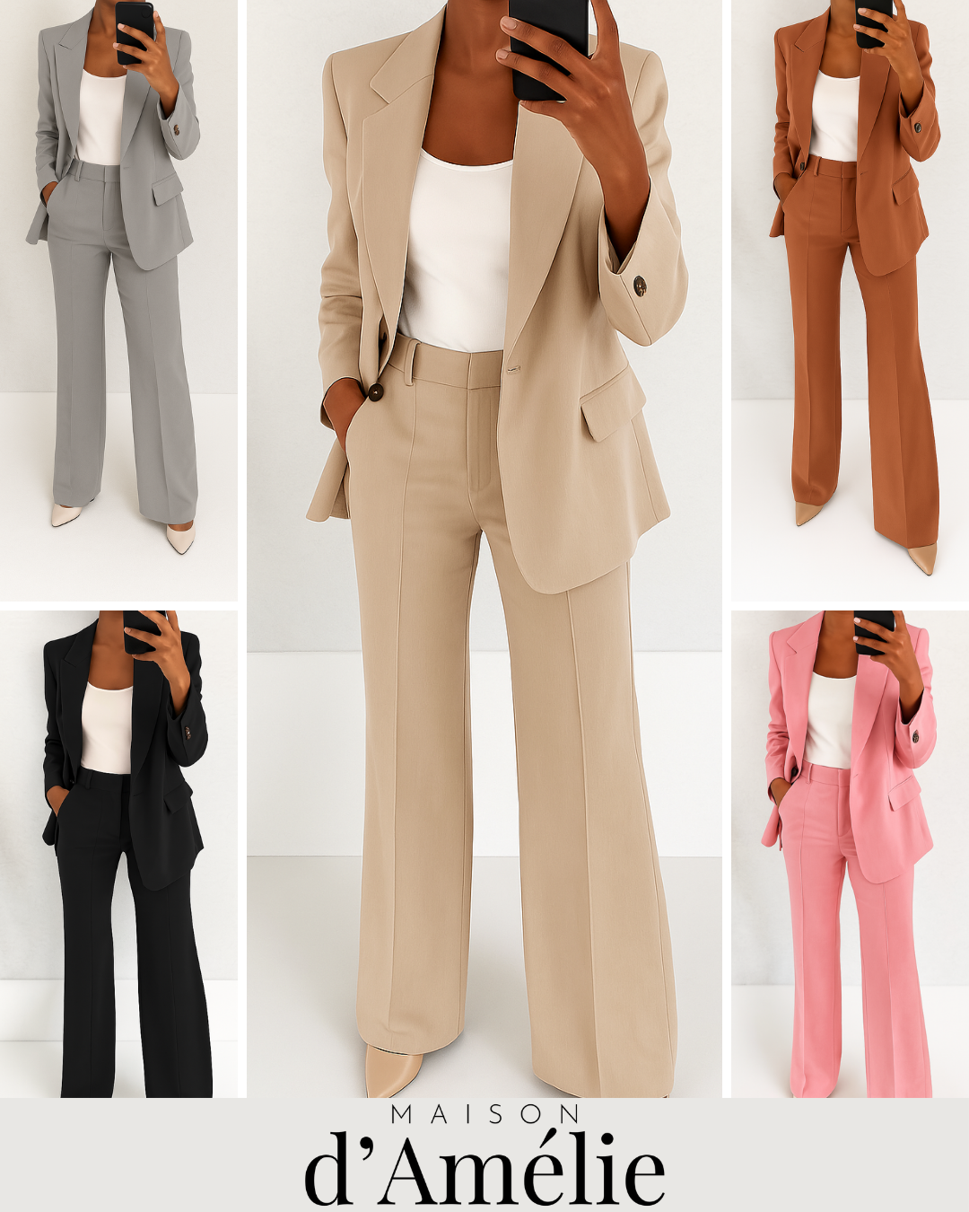 Joselyn | Ensemble tailleur sur mesure pour femme (veste + pantalon)