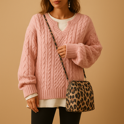 Pull respirant à col en V tricoté pour femmes | Linde