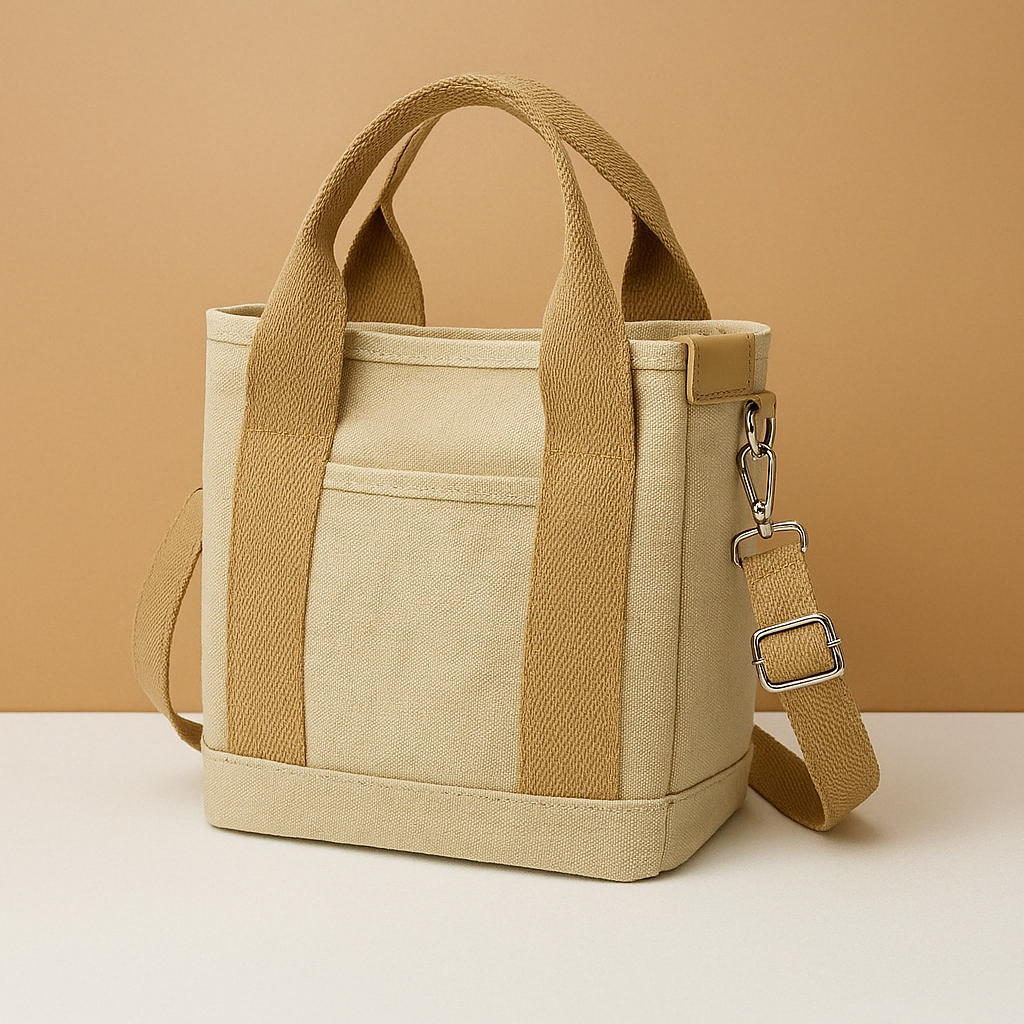 Sac à bandoulière en toile avec plusieurs compartiments pour femmes | Nina