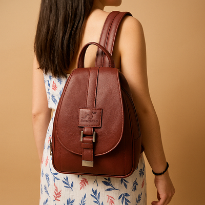 Sac à dos en PU élégant au design minimaliste pour femmes | Danique