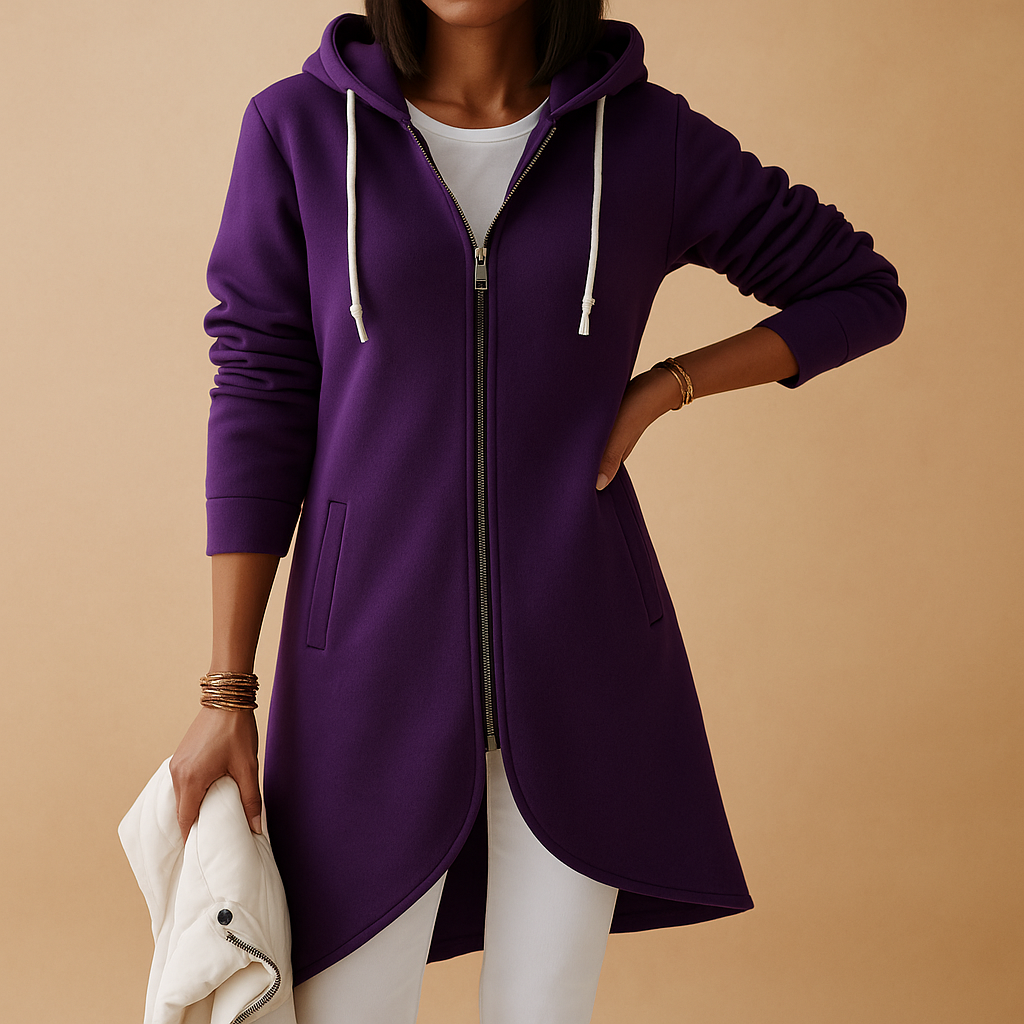 Cardigan décontracté tricoté avec fermeture éclair pour femme | Yara