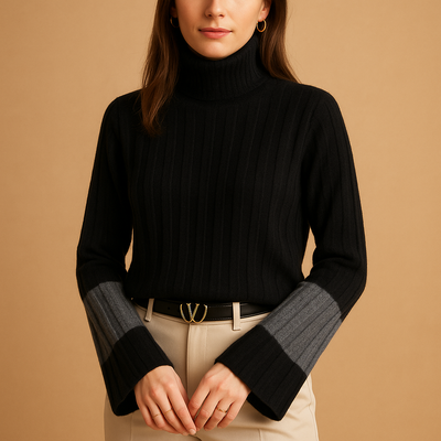 Pull à col roulé tricoté pour femme | Linde