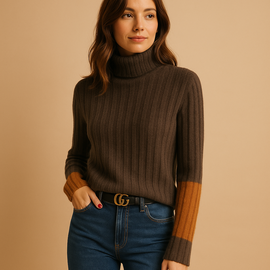Pull à col roulé tricoté pour femme | Linde