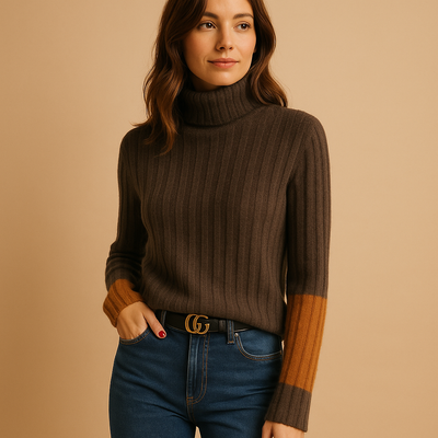 Pull à col roulé tricoté pour femme | Linde