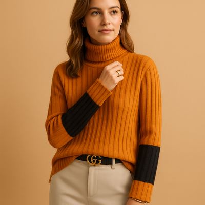 Pull à col roulé tricoté pour femme | Linde