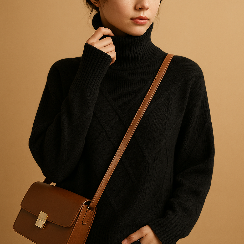 Pull à col roulé tricoté pour femme | Mila