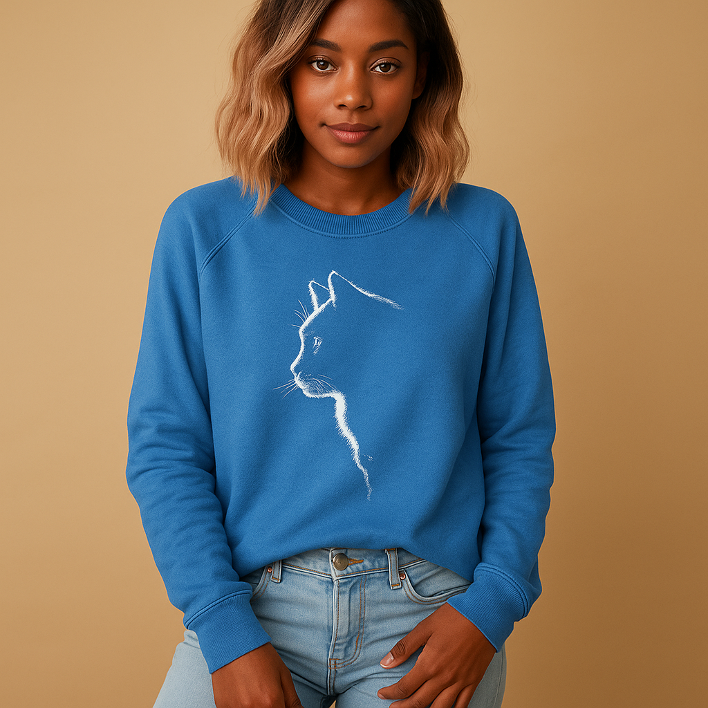 Pull femme tricoté avec imprimé chat | Yara
