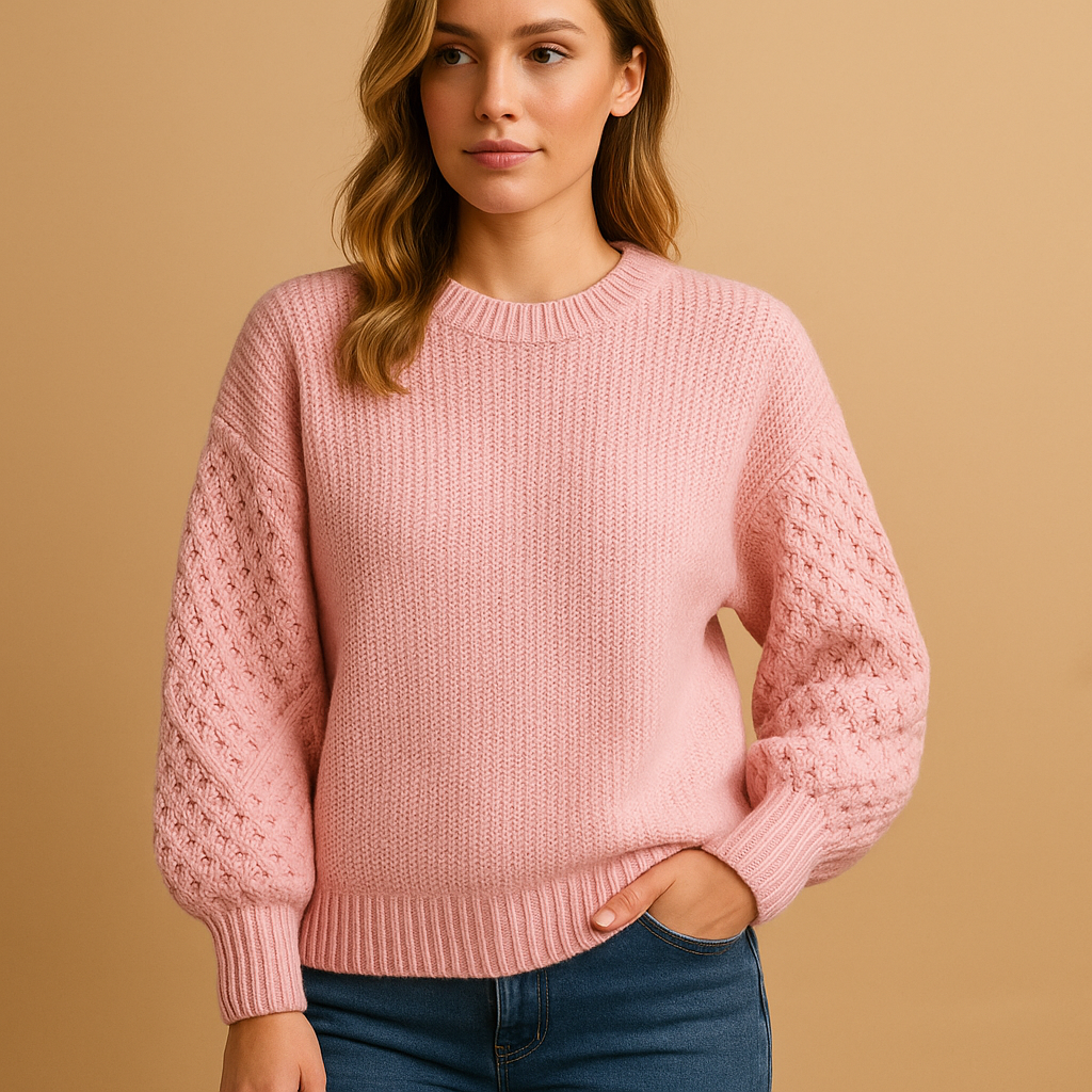 Pull femme en maille à col rond | Yara
