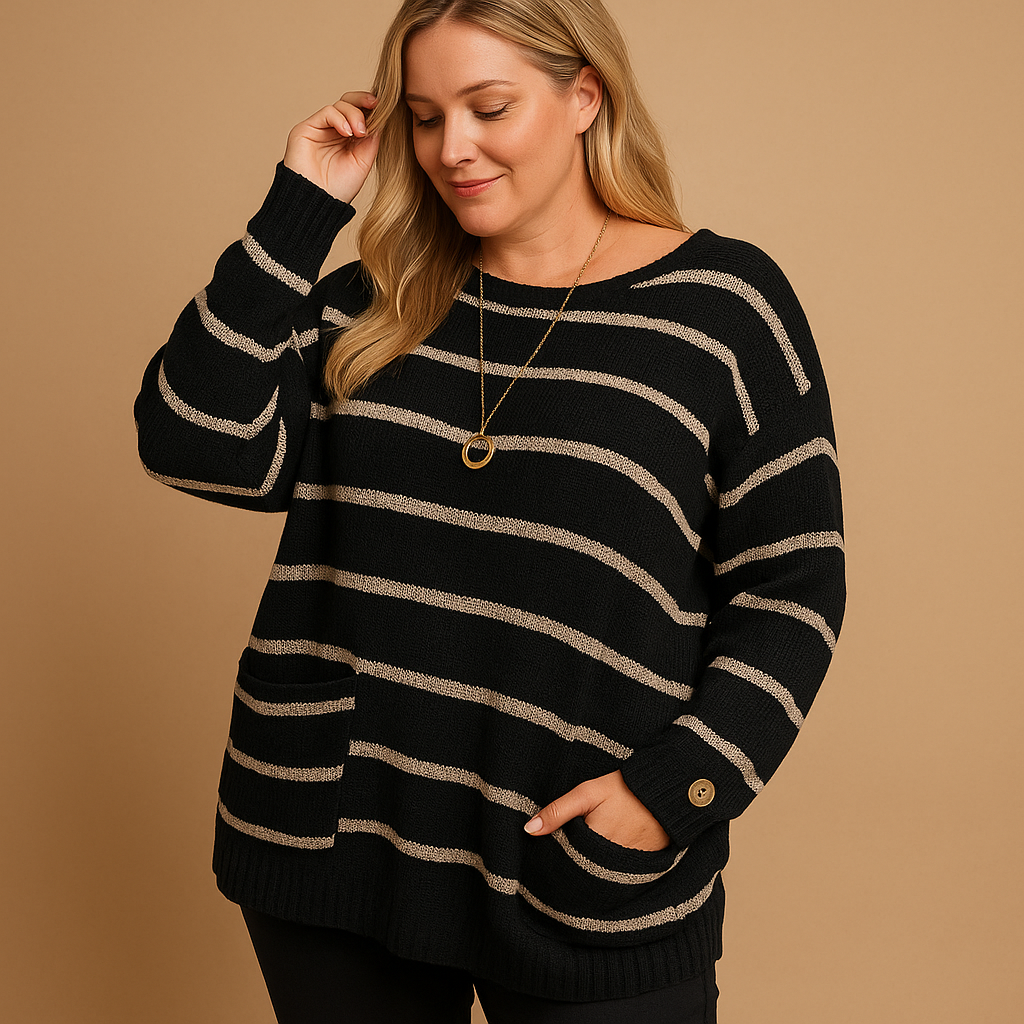 Pull femme rayé à col rond | Lotte